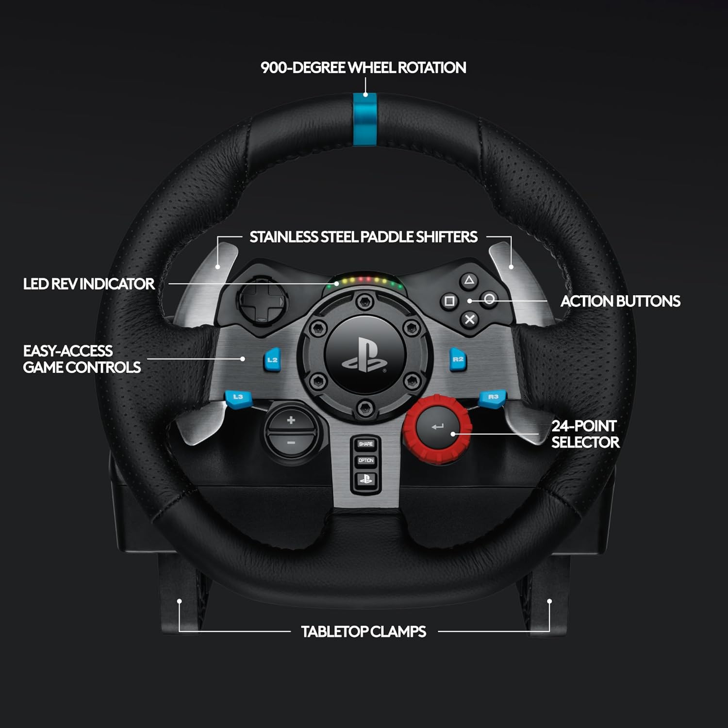 Logitech Driving Force G29 Racing Gaming Wheel - Power Gear