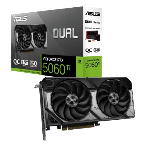 ASUS Dual GeForce RTX 5060 Ti 8GB GDDR7 OC Edition Graphics Card - Power Gear